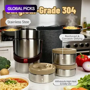 67.63oz 304 Stainless Steel Vacuum Insulation Lunch Box with Insulated Bag Portable 3 Layer Insulated Lunch Compartment Vacuum Insulated Barrel Thermal Lunch Boxes Leakproof Insulated Lunchbox Containers Leakproof Food Containers #GLOBAL PICKS