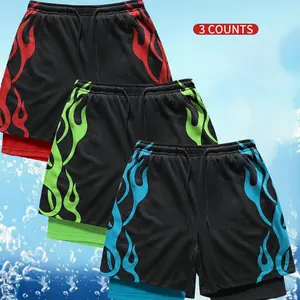 Men's 3-Pack Quick Dry Athletic Shorts - Mesh Lined Workout Running Gym Shorts with Pockets, Lightweight Breathable Training Shorts for Sports