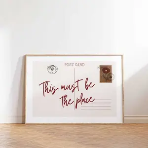 [Sale off up to 65%][Free Ship][No Frame] This Must Be The Place Poster, Vintage Postcard Poster, Retro Apartment Aesthetic Decoration, Cute Girly Wall Art
