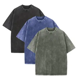Men's & Women's Solid 3-Pack Hip Hop T-Shirts, Oversized Washed Cotton Fabric Crewneck Tees, Classic Plain Casual Streetwear, Retro Short-Sleeve Summer Sports Tops, Harajuku Multicolor Fashion Tees