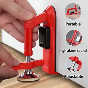 Hotel Security Device 80dB Alarm, Portable Door Stop Wedge, Anti-Theft Travel Door Lock for Solo Travelers, Families, Adjustable No-Tool Setup, Loud Siren for Room Safety, Airbnb & Rental Essential, Red