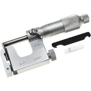 Value Collection 0 to 1 Inch Range, Carbide Face, Satin Chrome Coated, Mechanical Multi Anvil Micrometer Friction Thimble, 0.001 Inch Graduation, 0.0001 Inch Accuracy 600-1501