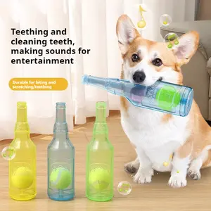 A Must - have for Pet Lovers! Cool Squeaky Wine Bottle Toy with Built - in Tennis Ball
