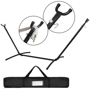 Segawe 9ft Weather-Resistant Portable Steel Hammock Stand W/ Hook, Case, Black