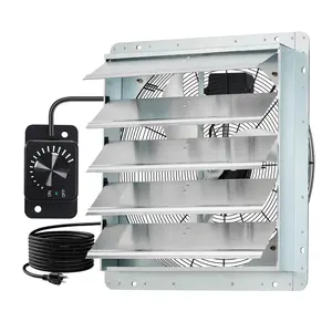 20/24 Inch Shutter Exhaust Fan with Variable Speed Controller, 4000-5000 CFM Wall Mounted Ventilation Fan, EC Motor, Heavy-duty Steel, Low Noise Vent Fan, for Garage Attic Greenhouse Workshop