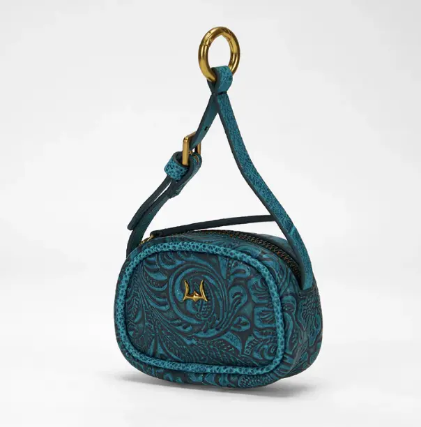 Myra [Live] Loyal West Sophia Micro Hand-Finished Embossed Leather Bag Charm, Versatile Bag Accessories Charm for Handbags, Purses & Fashion Use, Bag Accessories Charms, Bag Charms For Handbags