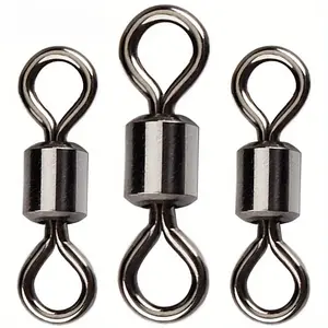 50pcs Premium Fishing Barrel Swivels with Rolling Bearing Snap Connector for Superior Saltwater and Freshwater Fishing Performance