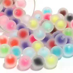 50pcs Frosted Acrylic Beads, Multi-Color Matte Rubber Candy Style, 16mm Round Beads for DIY Jewelry Making Bracelet Necklace Chains, Beading Supplies, Necklace Crafting, Candy Beads, Smooth Texture, Durable Beads, Craft Beads, Jewelry Beads, Creative