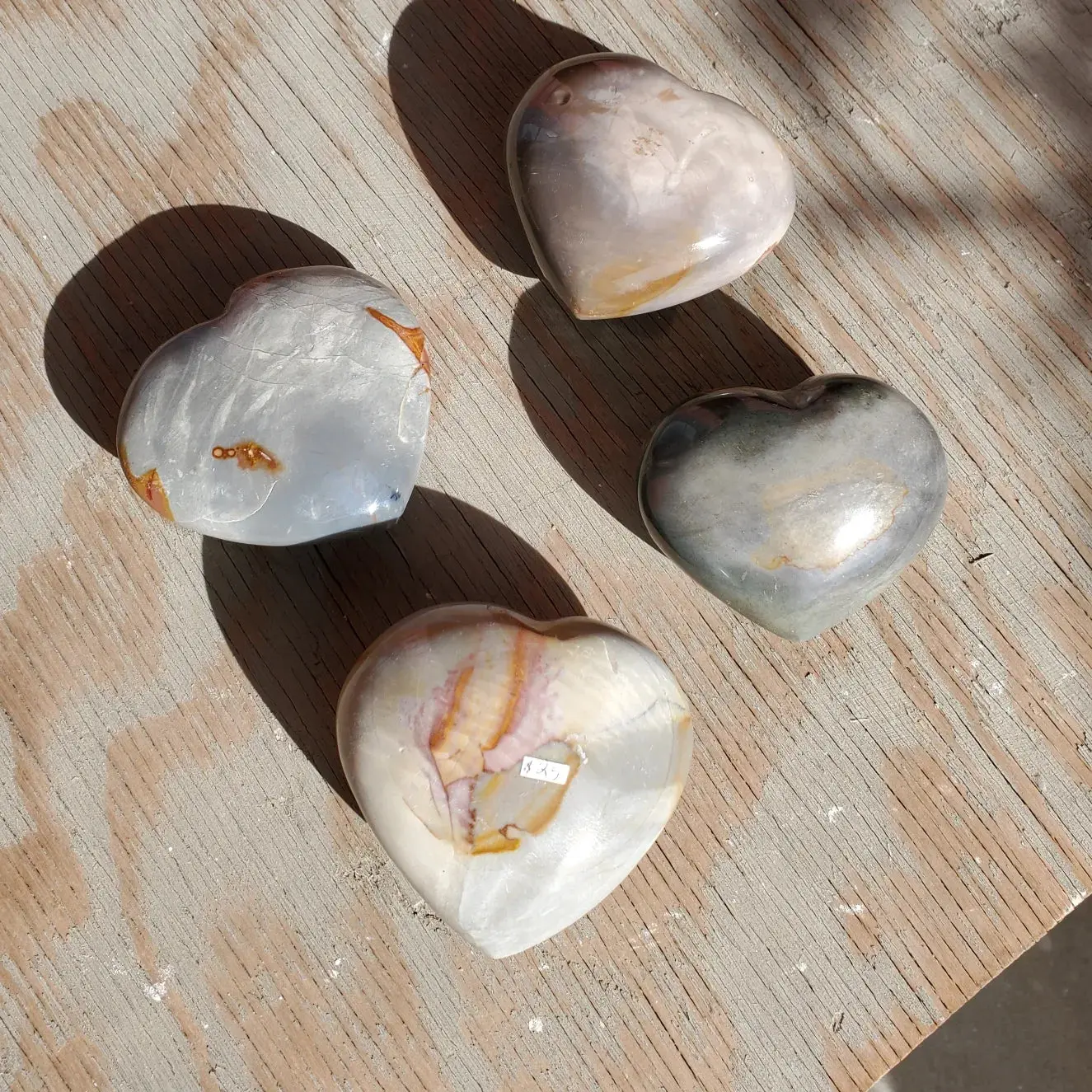 Natural polished Polychrome Jasper heart