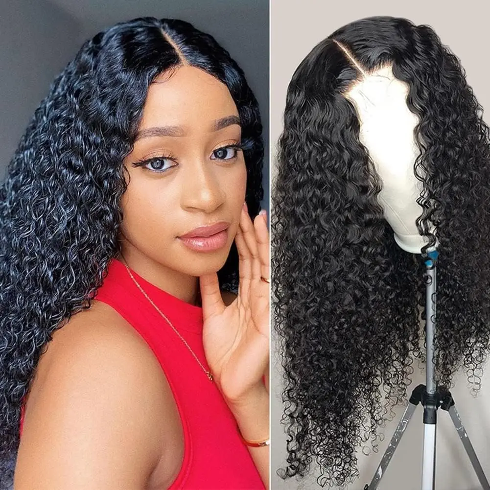 13x4 & 13x6 Lace Front Wigs Black Jerry Curly 180% Density Human Hair Lace Frontal Wig for Women Lace Frontal Wigs Human Hair For Women