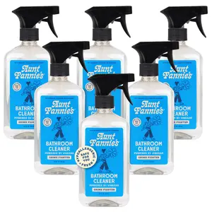 Aunt Fannie's All Purpose Bathroom Cleaner Vinegar Spray for Cleaning Shower, Tub, Toilet, Tile, Sink and Fixtures, 16.9 Ounces (Pack of 6)