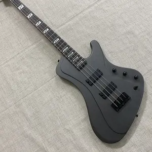 LTD Bass Black Silver Electric Guitar with Unique Design and Enhanced Sound Quality