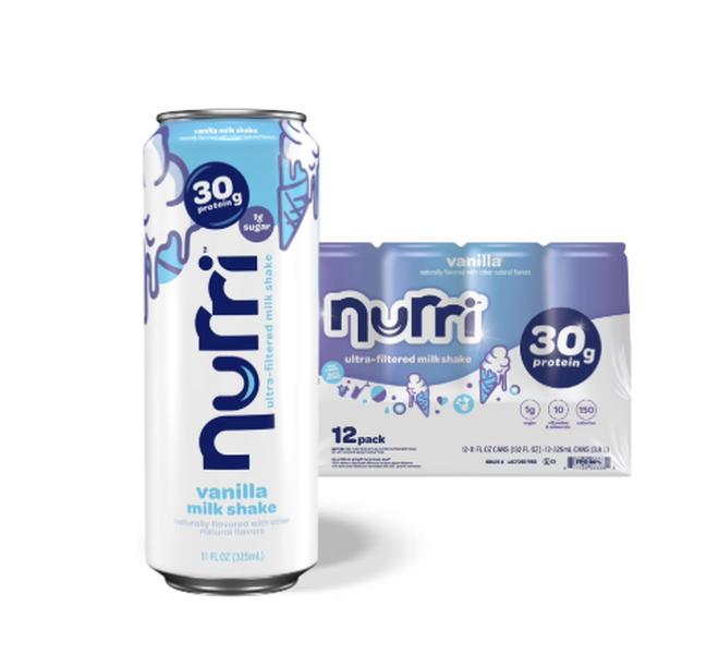 Nurri 30g Strawberry, Vanilla & Chocolate Low Sugar Ultra-Filtered Milkshake 11 fl. oz., 12 pk. High Protein Shake Beverage Flavor Low, Meal Replacement