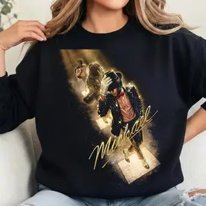 [Sale Up To 50%] Michael Jackson King of Pop Halftone Portrait Tee, Retro Pop Legend Music Shirt, , MJ Music T-Shirt for Fans, Gift for Him, Gift for Her