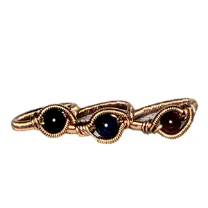 Gemstone Copper Wire Ring Anniversary Birthday