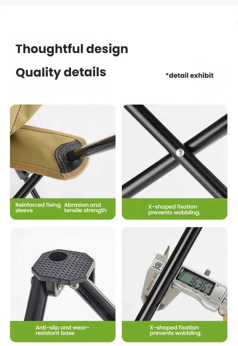 Portable Folding Moon Chair with Footrest – Thick Padded Adjustable Recliner, 4-Level Lounge Chair for Camping & Home