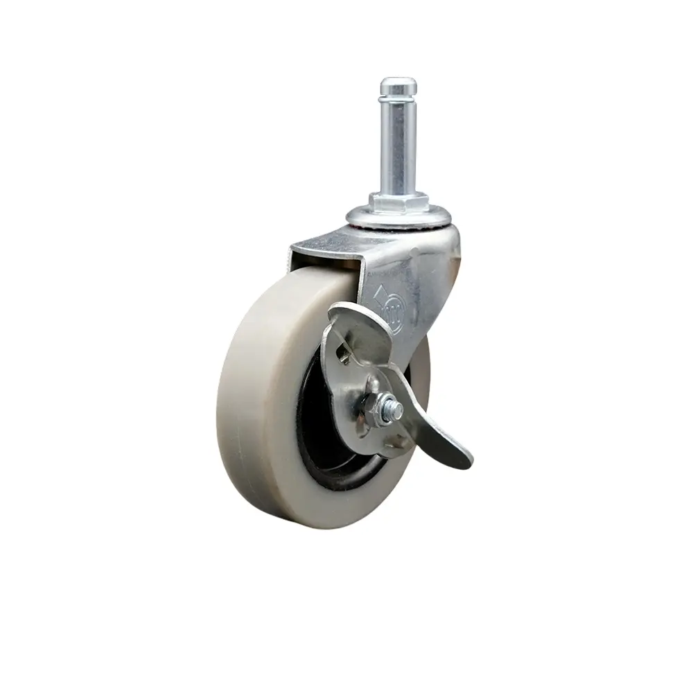 Service Caster SCC-GR05S310-TPRS-SLB-716138 3 in. Swivel Thermoplastic Rubber Caster Wheels with 0.43 in. by 1.38 in. Grip Ring Stem Caster & Brake