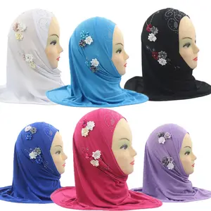 3Pcs/Pack Elegant Ethnic Headscarf for Teenagers, Adorned with Flowers in Islamic Arabic Style Scarf and Hat, Suitable for Giving Headscarf and Hat Gifts To Women and Teenagers During Christmas and Ramadan