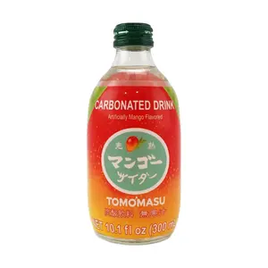 TOMOMASU Japanese Mango Sparkling Drink, 300ml - Refreshing Fruit Flavored Carbonated Beverage