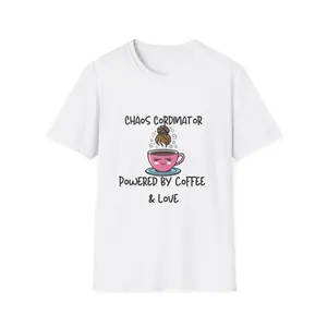 Chaos Coordinator T-Shirt, Coffee Lover Tee, Funny Graphic Shirt, Gift for Chaos Coordinator, Unisex Softstyle Shirt