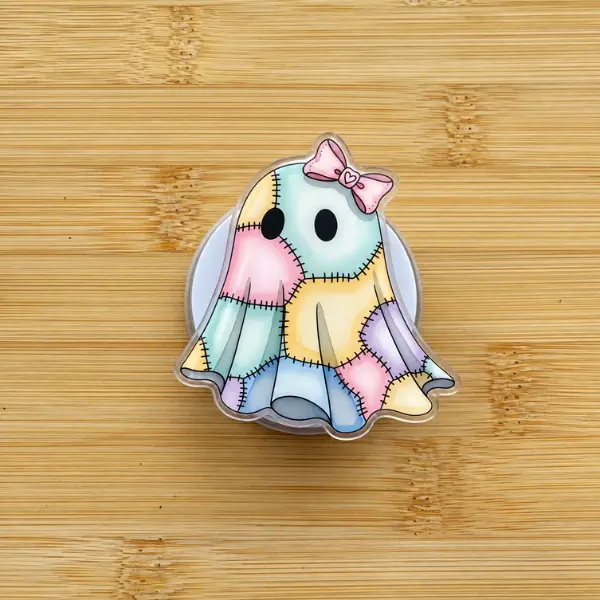 Retro Halloween Ghost MagSafe Phone Grip, Cute Spooky Season Magnetic PopSocket, Pastel Goth Phone Holder, Trendy Spooky Gift