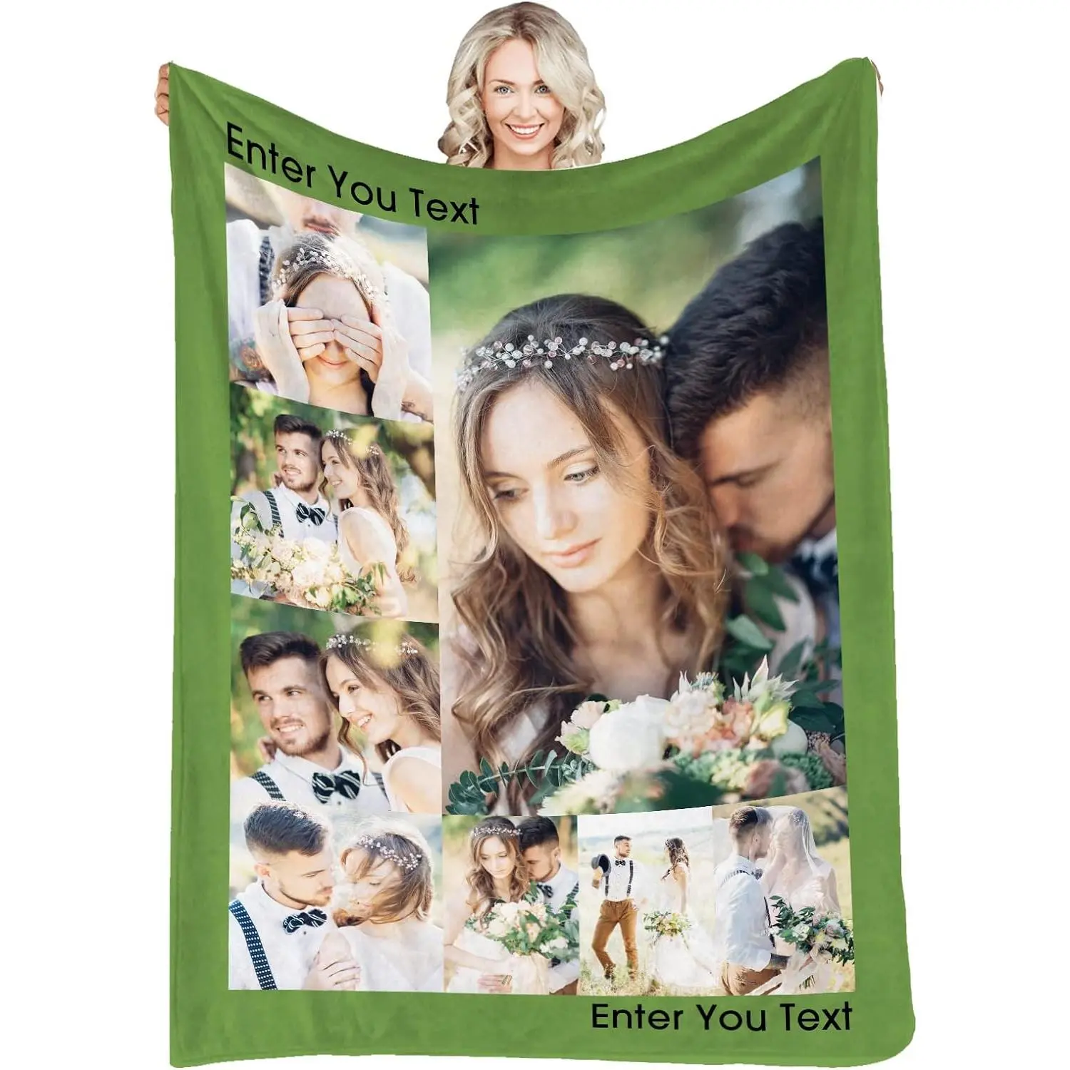 Custom Photo Collage Blanket - Personalized with Photos, Text, Spotify Codes - Bedroom Throw for Couple Lovers, Multi-Size Option Available, 30x40inch Custom Picture Blanket for Birthday Gifting
