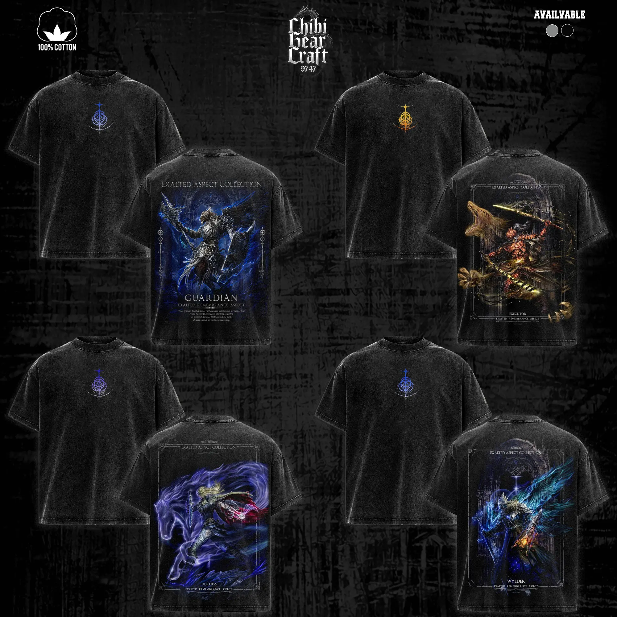 [COLLECTION] 10 Design Elden Ring Nightreign Exalted Aspect Shirt Vintage Acid Washed Oversized T-Shirt Gothic Hoodie Graphic Tee Y2K Clothing Summer Men Clothes Outfits Unisex Video Game Clothes Gifts For Him Apparel Dark Fantasy RPG Gamer Merch