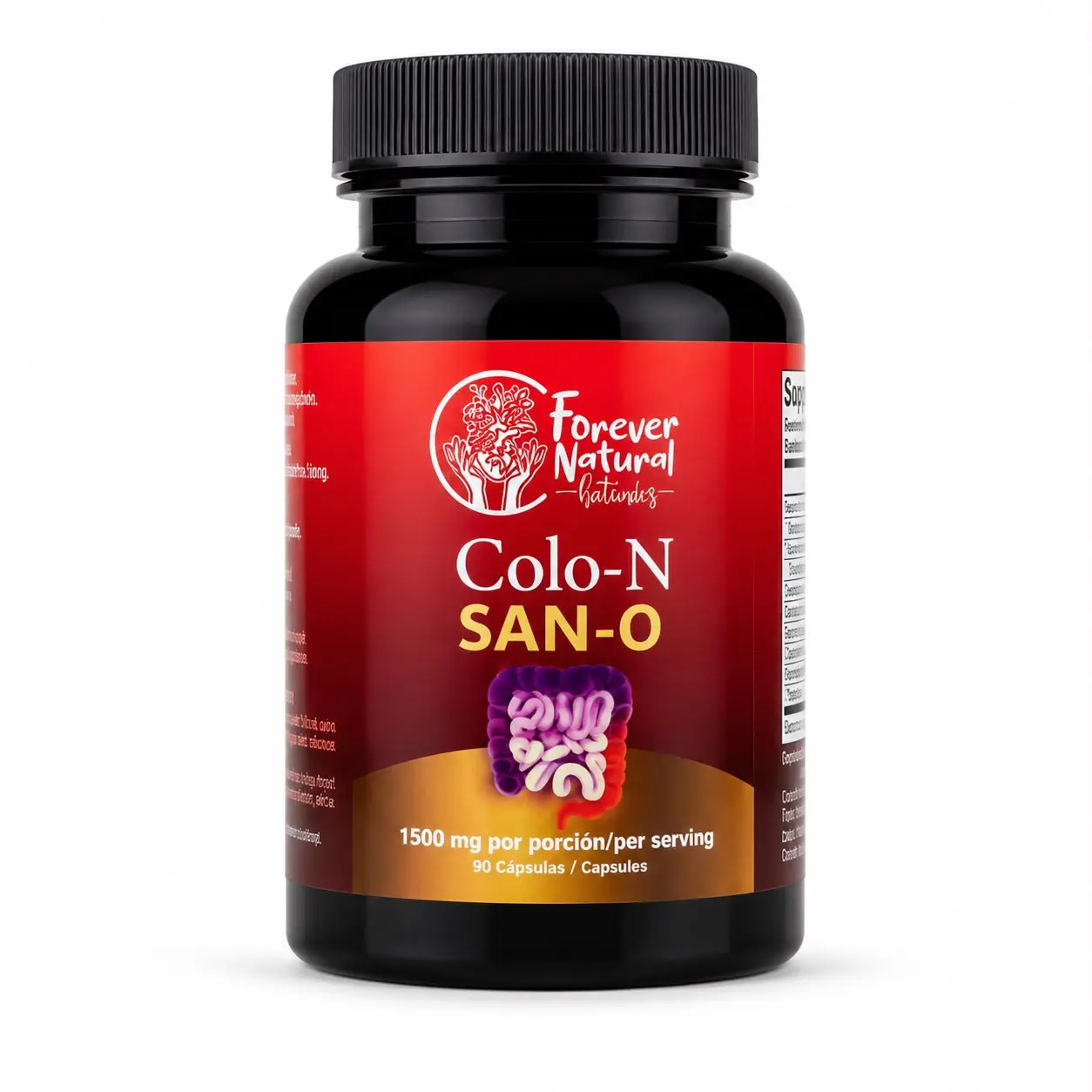 Forever Natural Colo-N San-O Natural Gut & Colon Detox Supplement - Digestive Health 90 Capsules Healthcare Fitness Edible Dietary