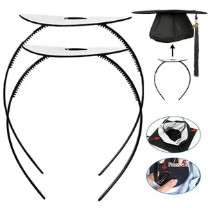 2 Pack Graduation Cap Headband Firm Anti-Fall Grad Headband Insertnb Secures Your Graduation Cap