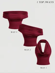 Women's Elegant Casual Multifunctional Backless Vest Top, Womenswear, Three Ways to Wear, One Shoulder, Cross-Shoulder, Necklace Style, Fashionable and Sexy