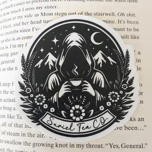 Suriel Tea Co Sticker, ACOTAR, Romantasy Fantasy Readers Trendy Bookish Floral ACOTAR, Vinyl Sticker, Bookish Sticker, Book Sticker, Laptop Sticker, Tumbler sticker, Water bottle sticker Decor Decorative