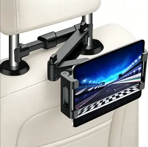 Car Headrest Tablet Holder - [3 in 1 Extension Arm] Adjustable Tablet Car Mount for Back Seat, Gifts Road Trip Essentials for Kids, for 4.7-11" Devices, iPad Pro, Galaxy, Fire