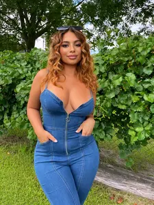 Ashley Denim Zip Up Jumpsuit