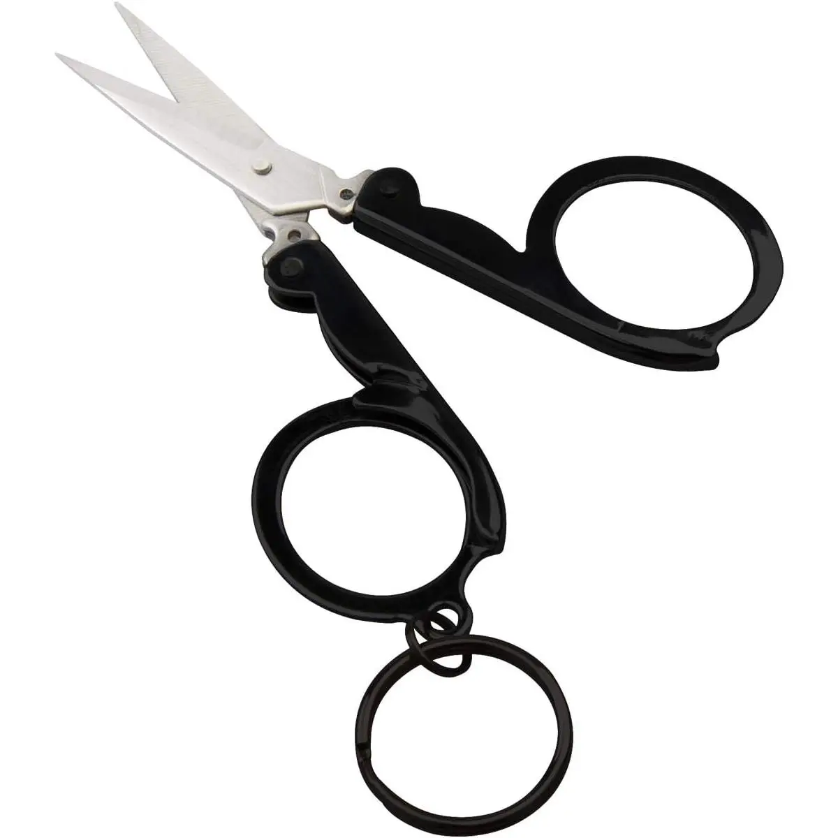 Foldable Mini Stainless Steel Scissors Keychain - 2 Inches Folded Pocket Tool, Folds to 2" Portable Key Ring, Durable Hand Tool for Emergency, Outdoors (1), Key Ring Tool