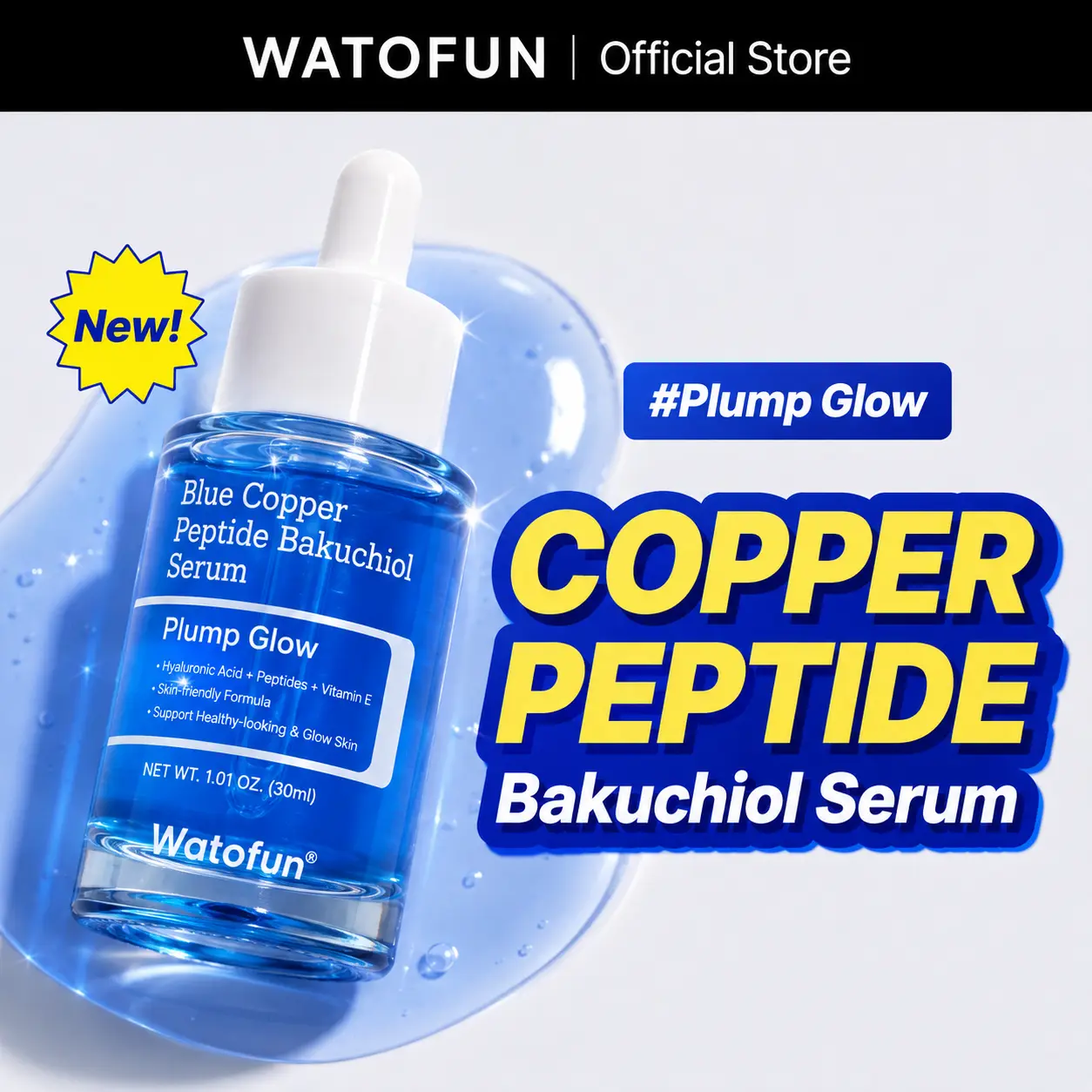 [NEW] WATOFUN The Copper Peptide Serum 50ml l COPPER PEPTIDE + BAKUCHIOL + GHK CU l Anti-aging Serum  l  Plumping l
