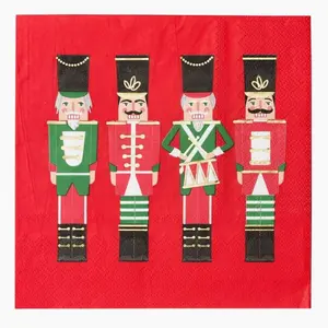 Red Nutcracker Paper Napkin - Festive Holiday Table Decor