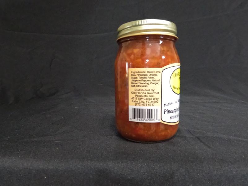 Pineapple Bacon Salsa by Old Florida Gourmet | Rich Bacon with Sweet Pineapple with Medium Spicy Level in a Glass Jar - All Natural No Preservatives