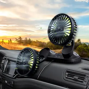 Dual Head Car Fan with 360° Rotation – USB Powered 3-Speed Adjustable Quiet Cooling Fan for SUV, Sedan, Truck, RV, or Boat – Strong Wind Air Circulator for Vehicle Interior    #MustHave   #CarEssentials