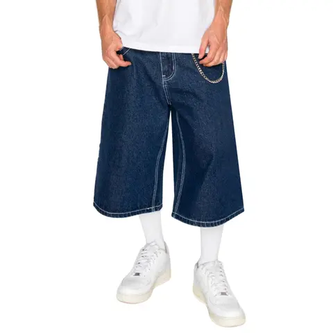 VICTORIOUS Men's Ultra Baggy Denim Jorts, Heavyweight Workwear Style with Carpenter Utility Pockets, Wide Leg Streetwear Fit, Menswear, Cotton, Oversized, Mid Waist, Shorts, Baggy Cut