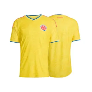 2026 Colombia Home Kit Fan Edition Adult Yellow Short-Sleeve Breathable Quick-Dry Soccer Jersey