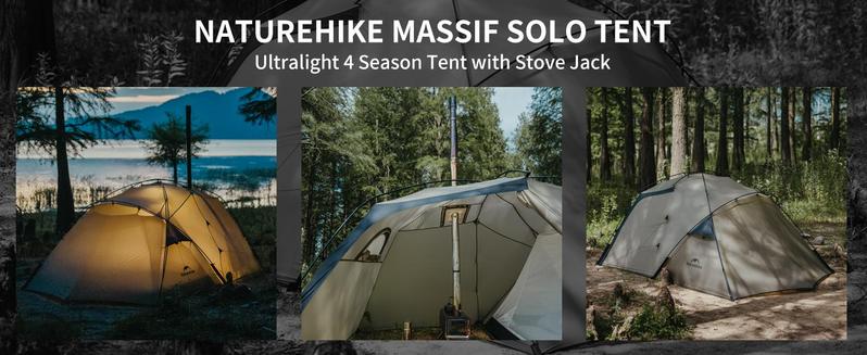 Naturehike Massif Hot Tent with Stove Jack, 4 Season Ultralight Winter Tent, Waterproof Windproof Camping Tent with Room and Vestibule