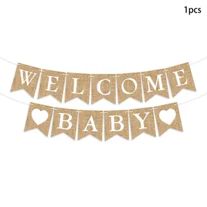 Newborn Baby Shower Banner, Vintage Cotton Gender Reveal Party Decoration, Birthday Gift, Indoor Living Room Decor, Outdoor Garden Home Decor, Party Decorations Banners