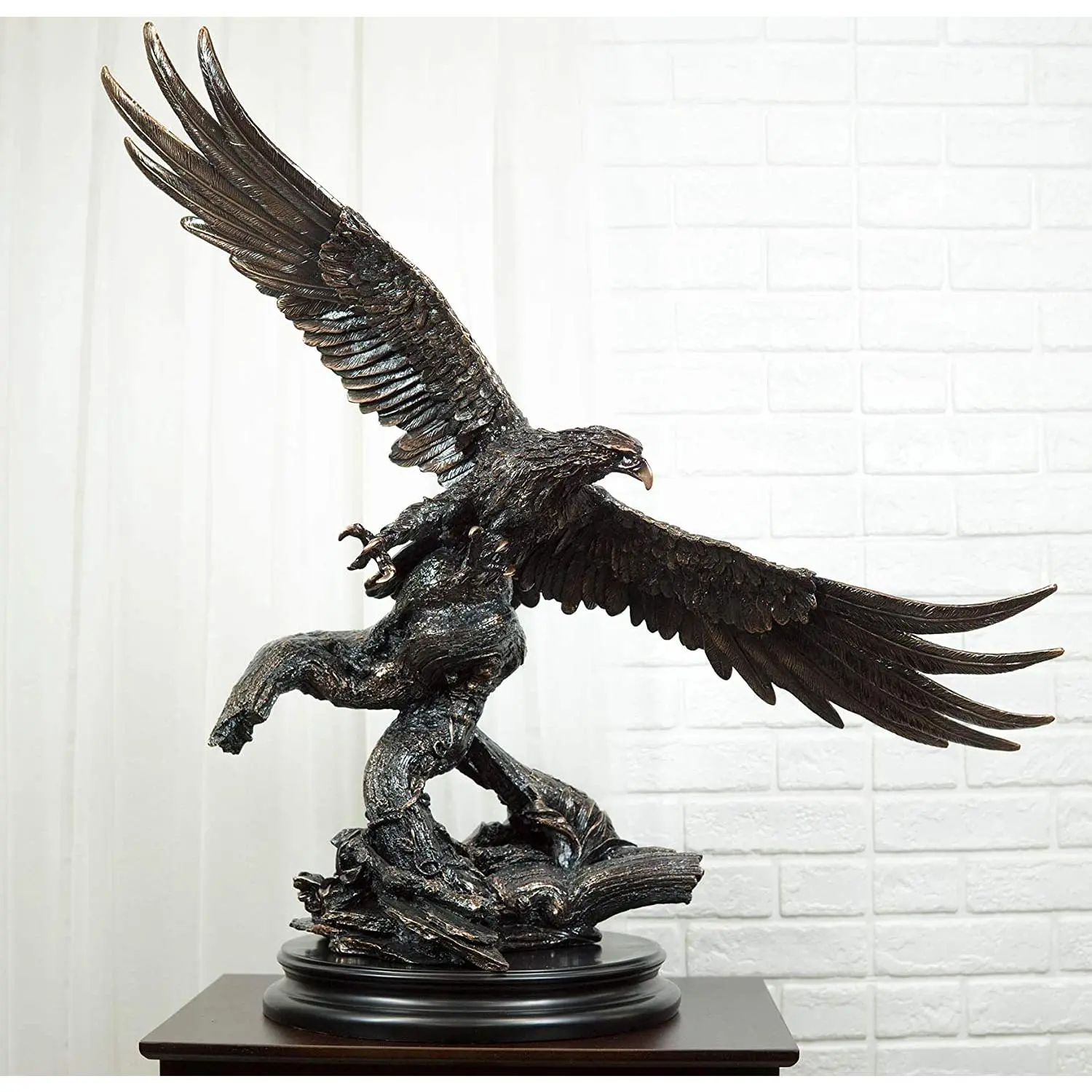 Ebros Large King Of The Skies Majestic Bald Eagle Swooping Over Tree Branches Statue