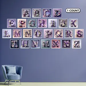 Alphabet Pattern DIY Diamond Arts Colorful Painting Kit without Frame, 1 Set DIY Diamond Arts Colorful Painting for Beginner, Wall Art Decor for Home Bedroom