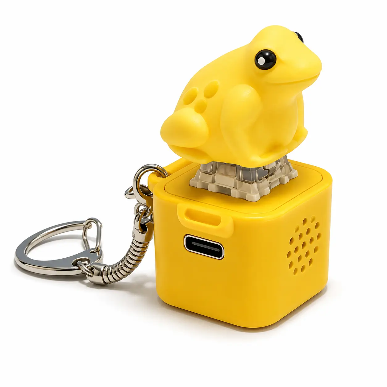 Croaking Frog LED Light Keychain, Fun Sound Keyboard Clicker for Stress Relief, Pocket Size Sensory Accessory for Adults with ADHD & Autism