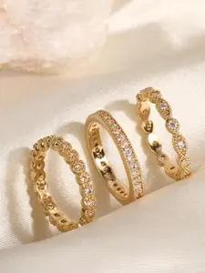 3-Piece Fashion Stacking Rings Set, Stackable Rings, Perfect for Daily Wear, Weddings, and Gifts for Girlfriend, Gift Option, Stylish Jewelry Accessories