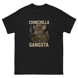 Chinchilla Gangsta T-Shirt, Funny Chinchilla in Suit with Tommy Gun, Mafia Parody Tee