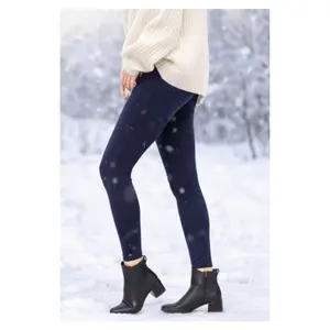 Women’s Seamless Fleece Lined Leggings | Warm Winter Fashion Leggings | Stretchy Free Size Thermal Pants | Soft Brushed Lining