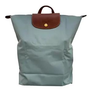 Longchamp Le Pliage Original Foldable Canvas Backpack in Medium Size for Women with Celadon Color