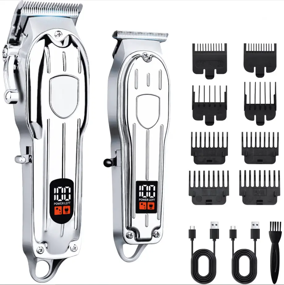Obacre Professional Hair Clippers for Men, Cordless Barber Clippers Kit with LCD Display, Rechargeable Hair Trimmer Set for Home Haircut and Beard Grooming
